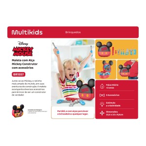 Maleta Com Alca Mickey Construtor - Br1557-BR1557-54690