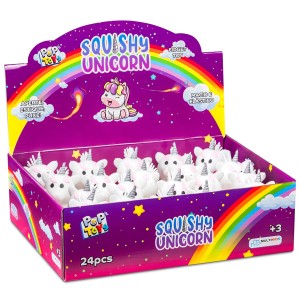 Brinquedo Squishy Unicórnio Display Com 24 Peças