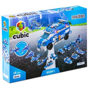 Cubic 25 Em 1- Policia 569 Pcs - Br1619-BR1619-15120