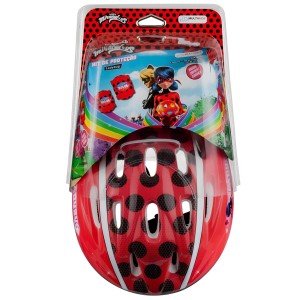 Kit De Proteção Ladybug Com Capacete, Joelheira E Cotoveleira