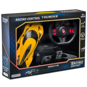 Carro De Corrida Amarelo Thunder De Controle Com Volante E Pedal-BR1645-81644