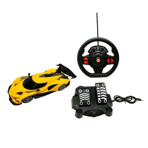 Carro De Corrida Amarelo Thunder De Controle Com Volante E Pedal-BR1645-95936