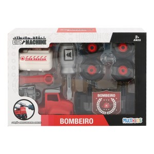 Caminhão Bombeiro Para Montar Com 4 Modelos Sortidos 25cm-BR1698-90693