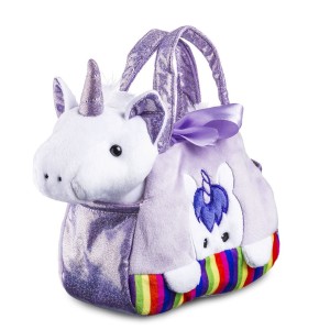 Bolsa De Pelúcia Com Unicórnio Roxo