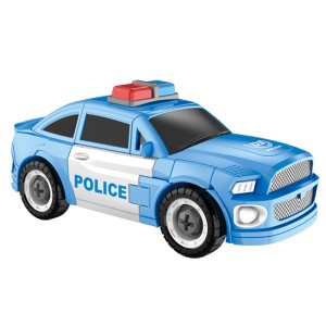 Carro Policial Azul Transformável Em Robô Com Ferramentas-BR1758-30673