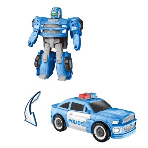 Carro Policial Azul Transformável Em Robô Com Ferramentas-BR1758-57452