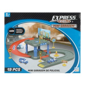 Pista Express Wheels Mini Garagem De Polícia Com 19 Peças-BR1838-35493