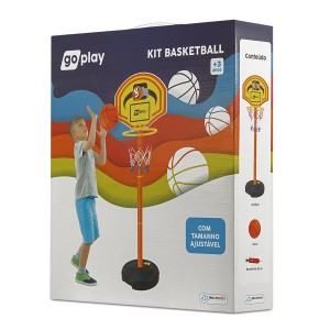 Kit Basquete Go Play Com Pedestal Ajustável, Bola E Bomba De Ar