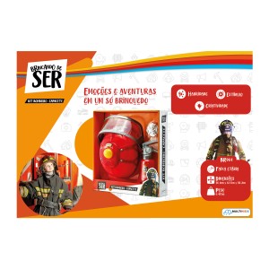 Brincando De Ser - Kit Bombeiro Capacete - Br964-BR964-92572